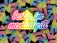 Lisa Frank Sticker - Mentally Ill Bestie - Mental Health