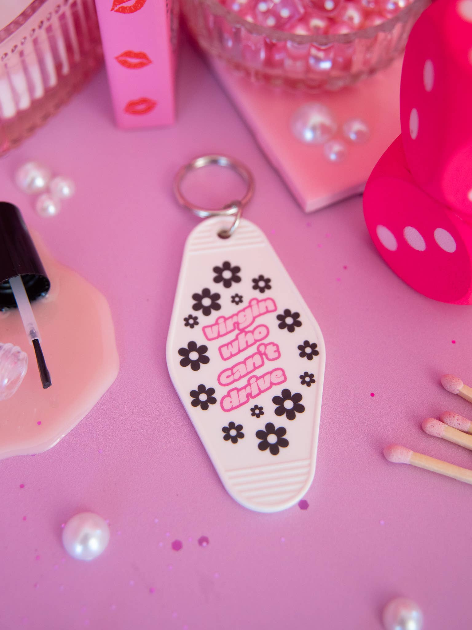 Virgin who Can't Drive keychain