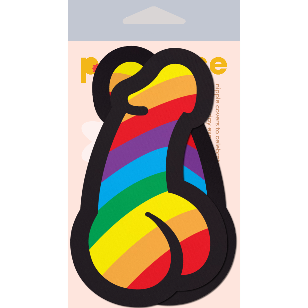 Penis: Rainbow Pride Dick Nipple Pasties by Pastease®