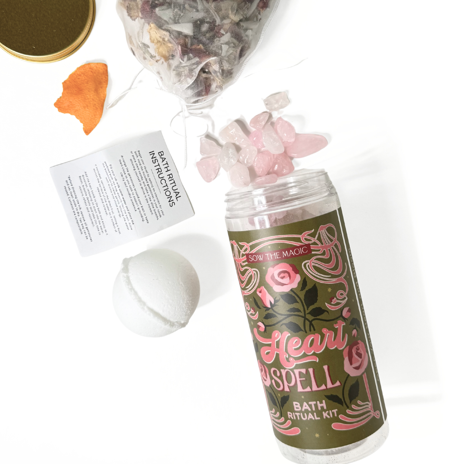 Heartspell Bath Ritual Kit with Rose Quartz
