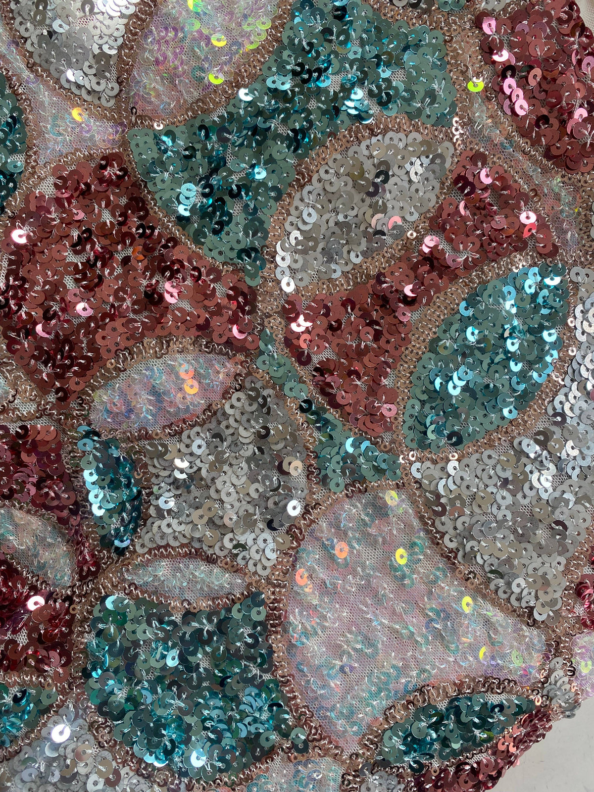 Pink, Blue and White Circle V-Neck Maxi Dress Kaftan