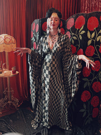 Lunar Labyrinth Slinky V-Neck Kaftan Robe