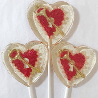 Fondant Red Key To My Heart Lollipops