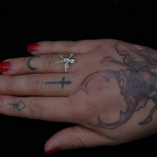 Voodoo Doll Ring - Gothic Ring - Halloween Jewelry - Dark