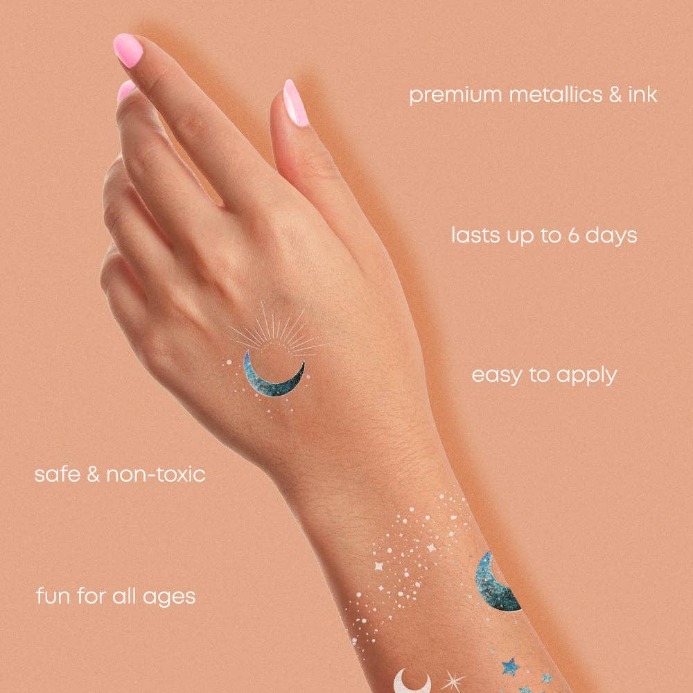 MOONLIGHT metallic temporary tattoo variety set