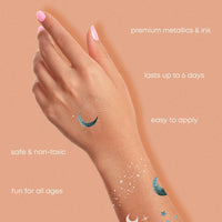 MOONLIGHT metallic temporary tattoo variety set