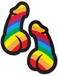 Penis: Rainbow Pride Dick Nipple Pasties by Pastease®