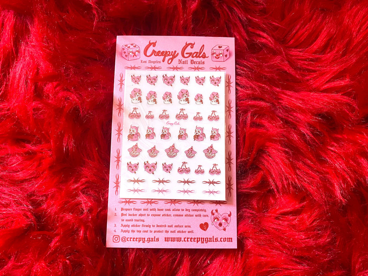 Creepy Gals Lovecore Nail Decal Stickers