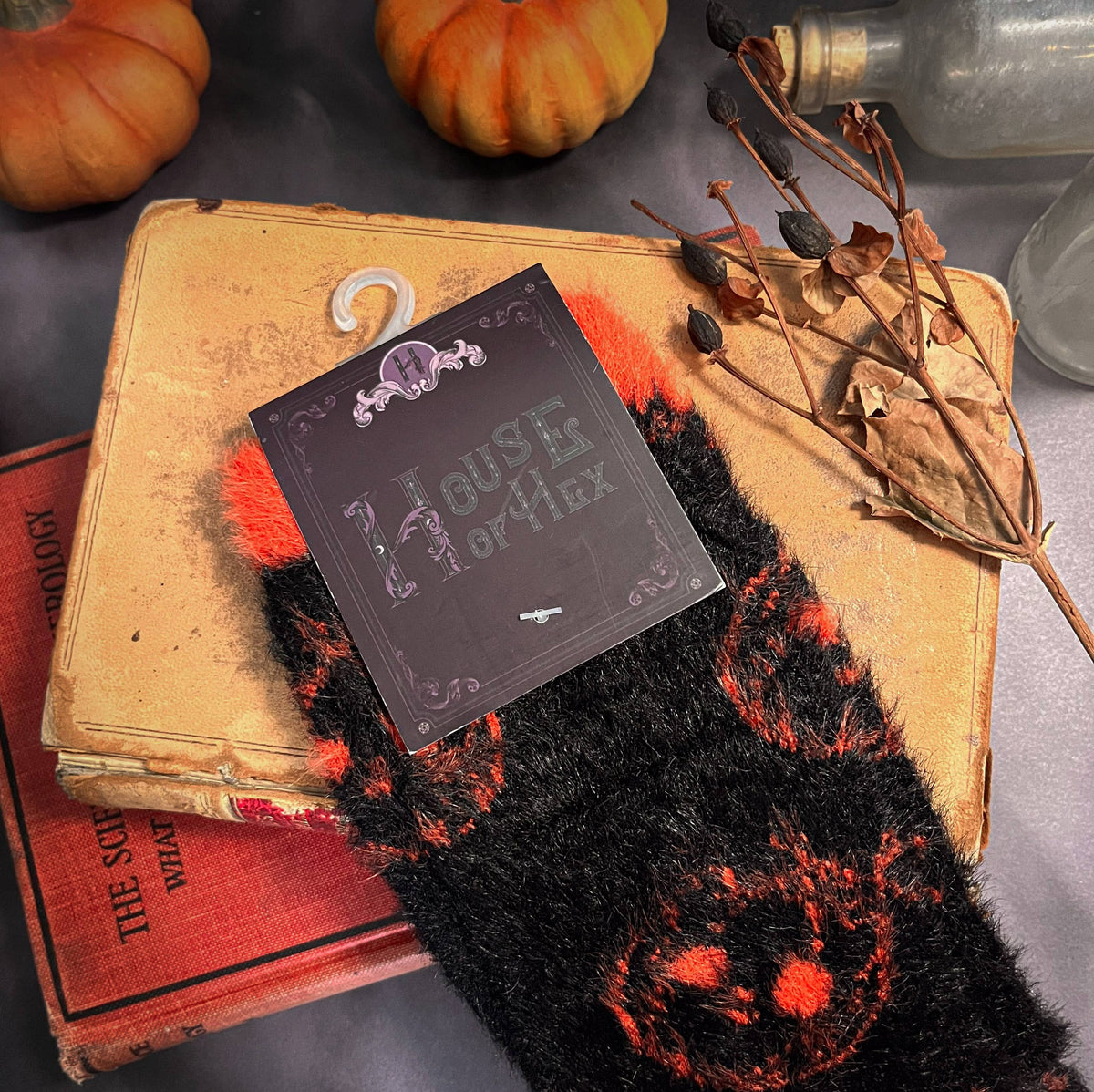 Fuzzy Pumpkin Cat Socks | Silky soft | Halloween