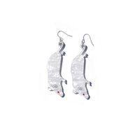 White Skeleton Mouse Earrings