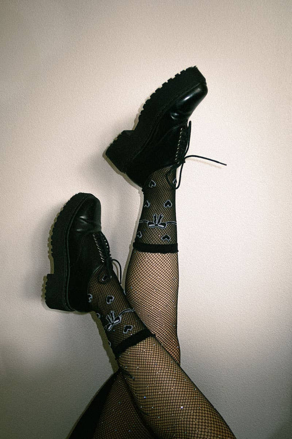Sheer Heart Socks in Black
