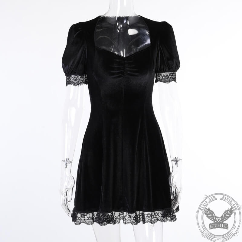 Gothic A Line Polyester Mini Dress