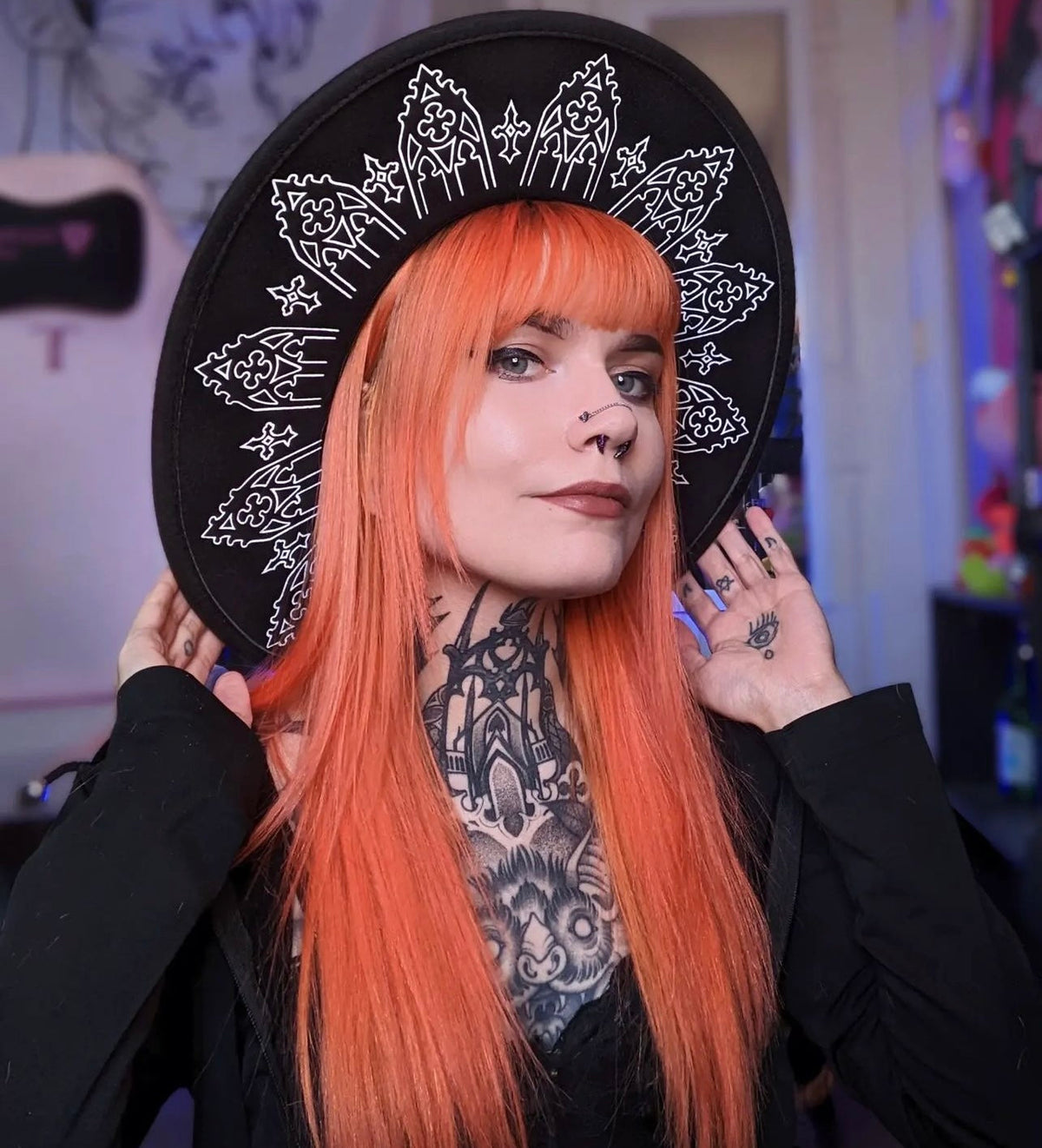 Vegan Felt Wide Brim Hat - XL Brim - "Wrought Iron Crown" - WITCHWOOD X WITCHVOID