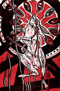 “I think I left the stove on... ” Lino Cut Print