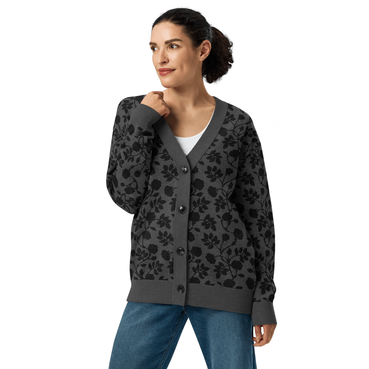 Midnight Bloom Knit Cardigan