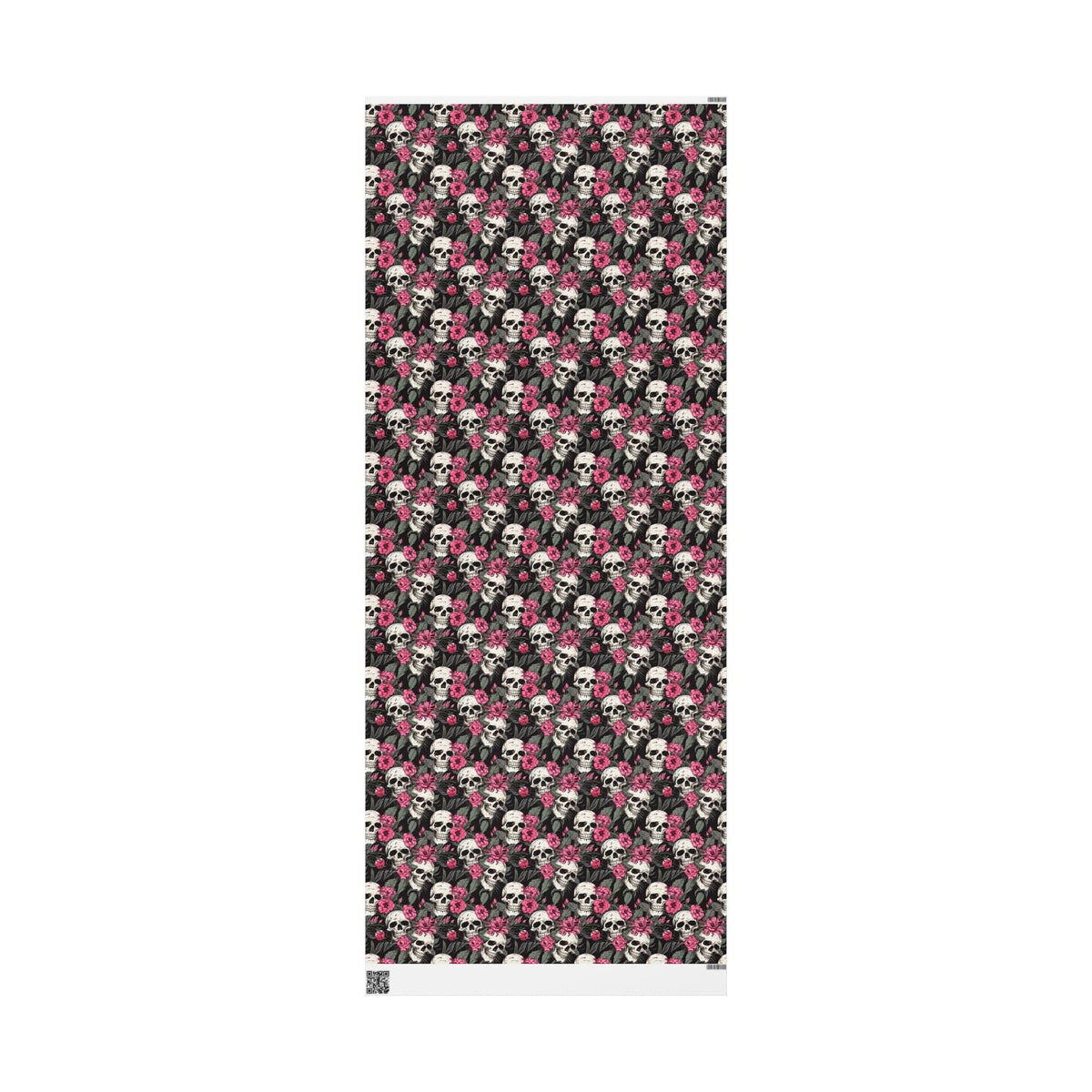 Pink Flowers and Skulls Gift Wrap