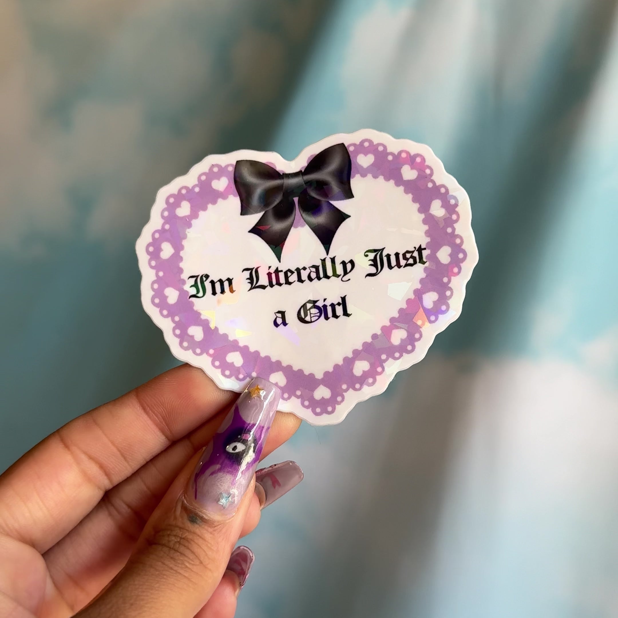 I'm Literally Just A Girl Purple Sticker