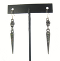 Micro Skull with Pave Spike Ear Wires