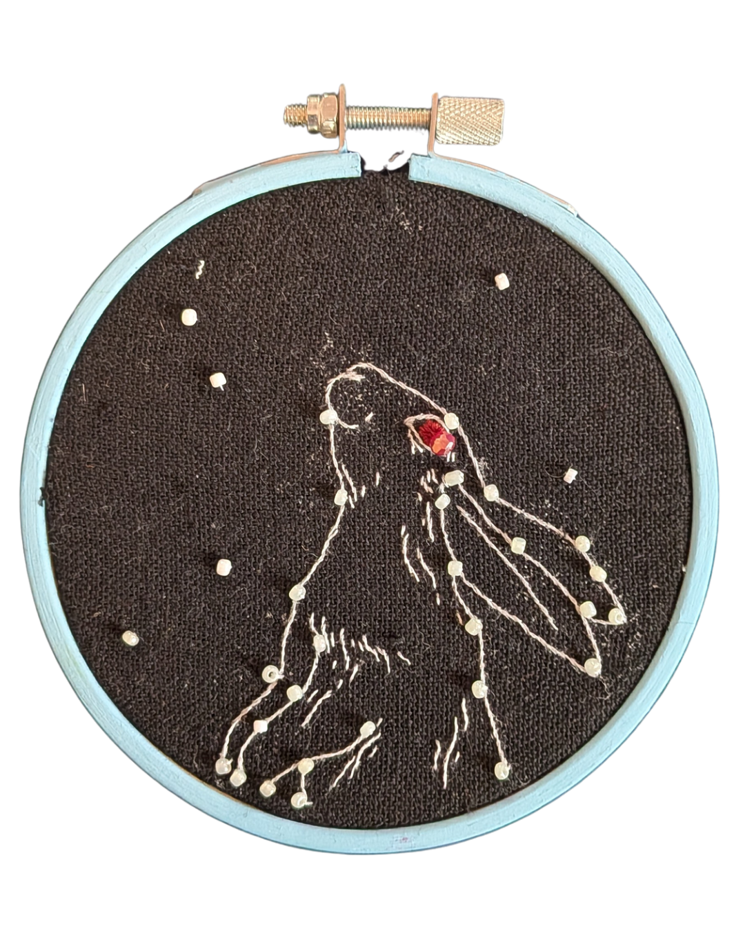 Rabbit Constellation embroidery