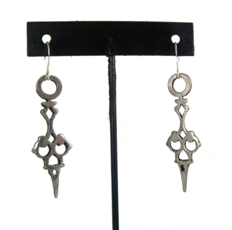 Small Clock Hand Ear Wires
