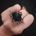 Crystal snake vertebrae ring Tanzanite
