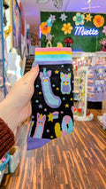 Minty Mix Black Furby Socks