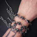 Skulls and Oval Crystal Bracelet
