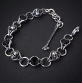 Skull Choker with Oval Crystals
