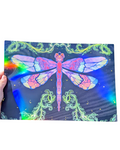 Bug series dragonfly print holographic