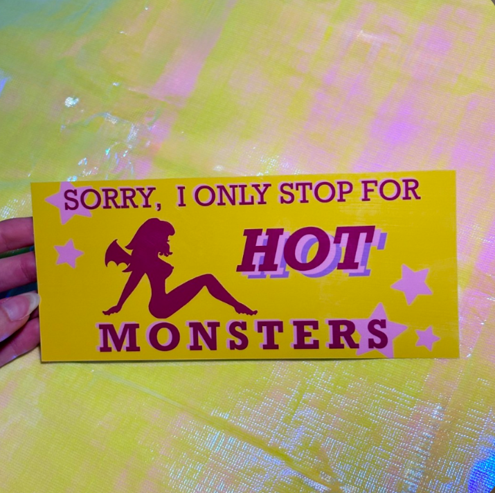 Stop For Hot Monsters Bumper Sticker