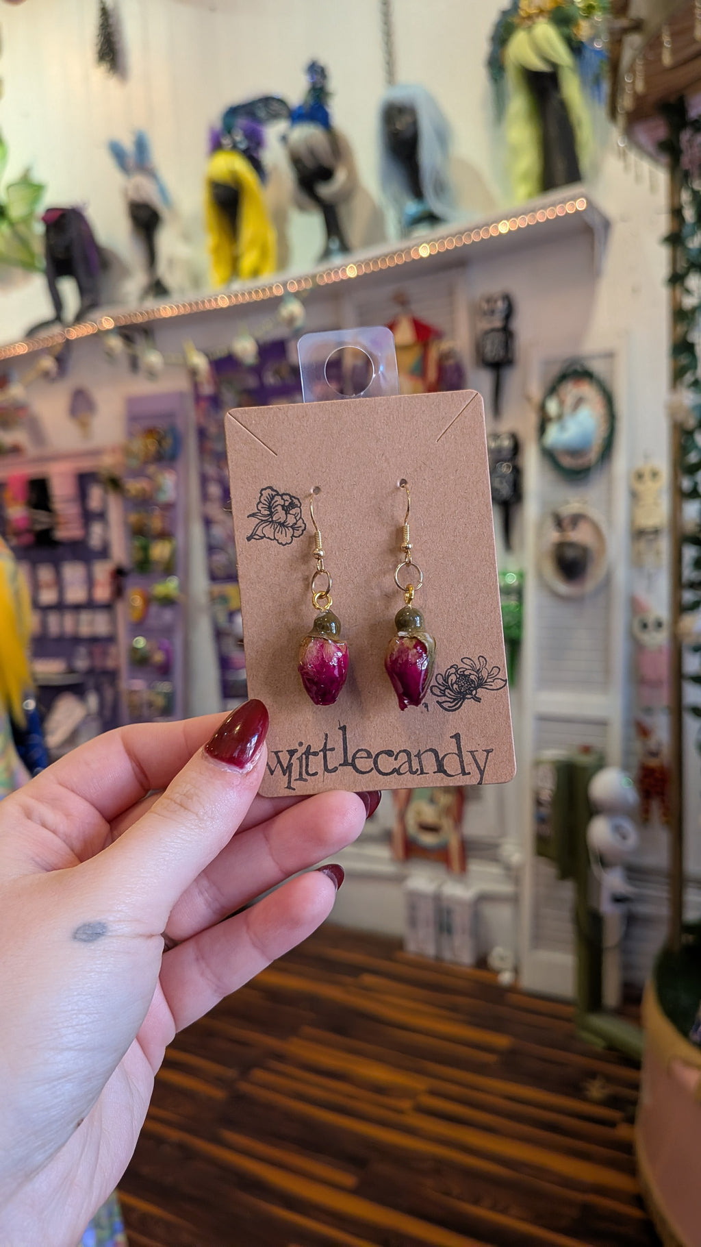 Rose Flower Earrings by Wittlecandy