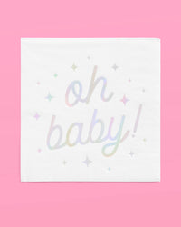 Oh Baby Napkins - 50 white napkins