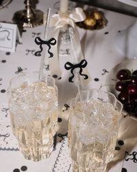 Little Black Bow Straws - 12 reusable straws