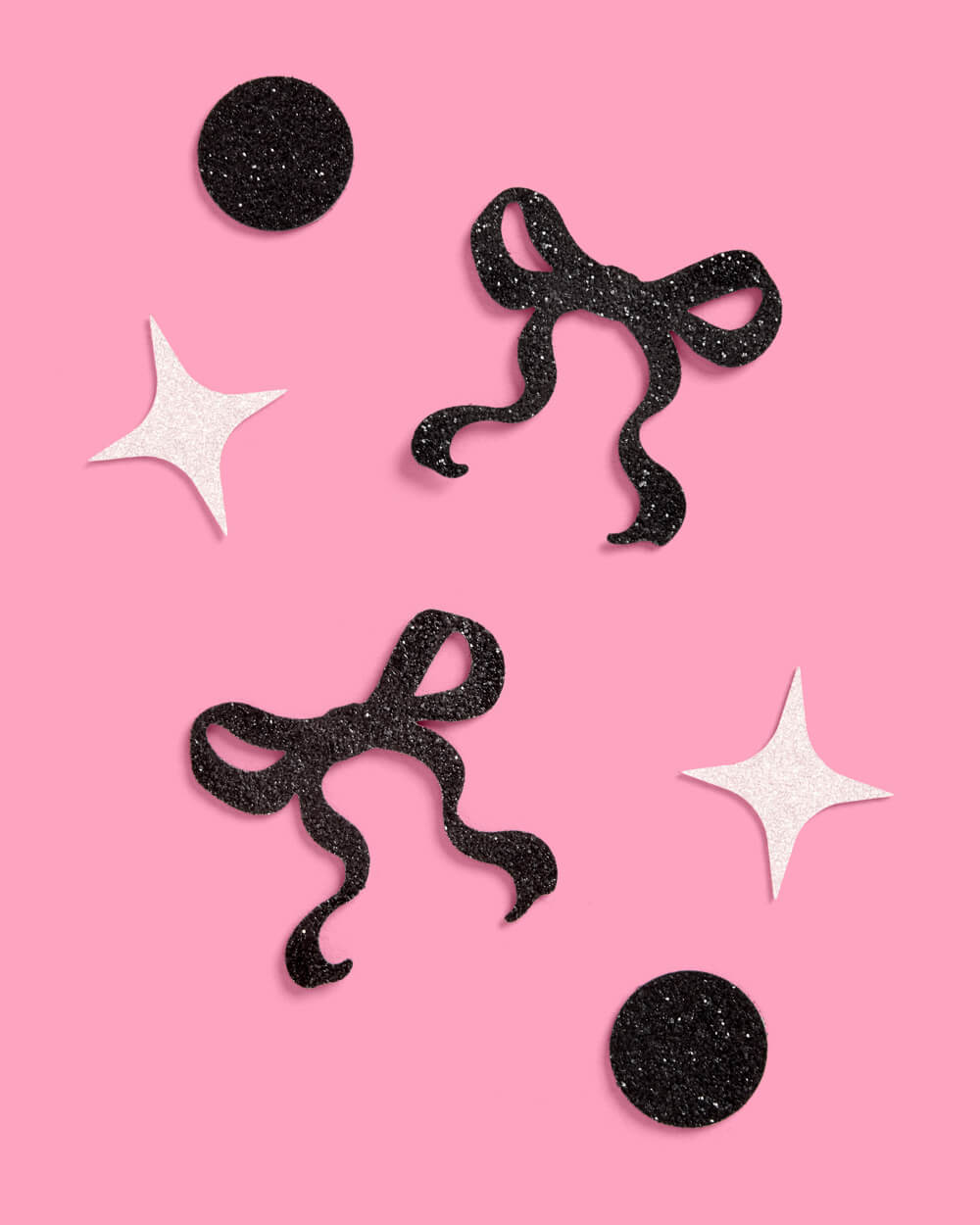 Little Black Bow Confetti - 200 pc glitter confetti