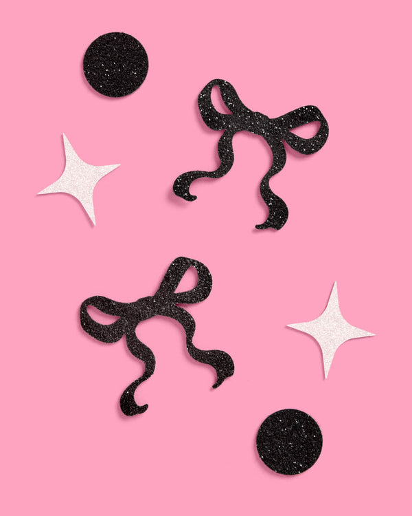 Little Black Bow Confetti - 200 pc glitter confetti