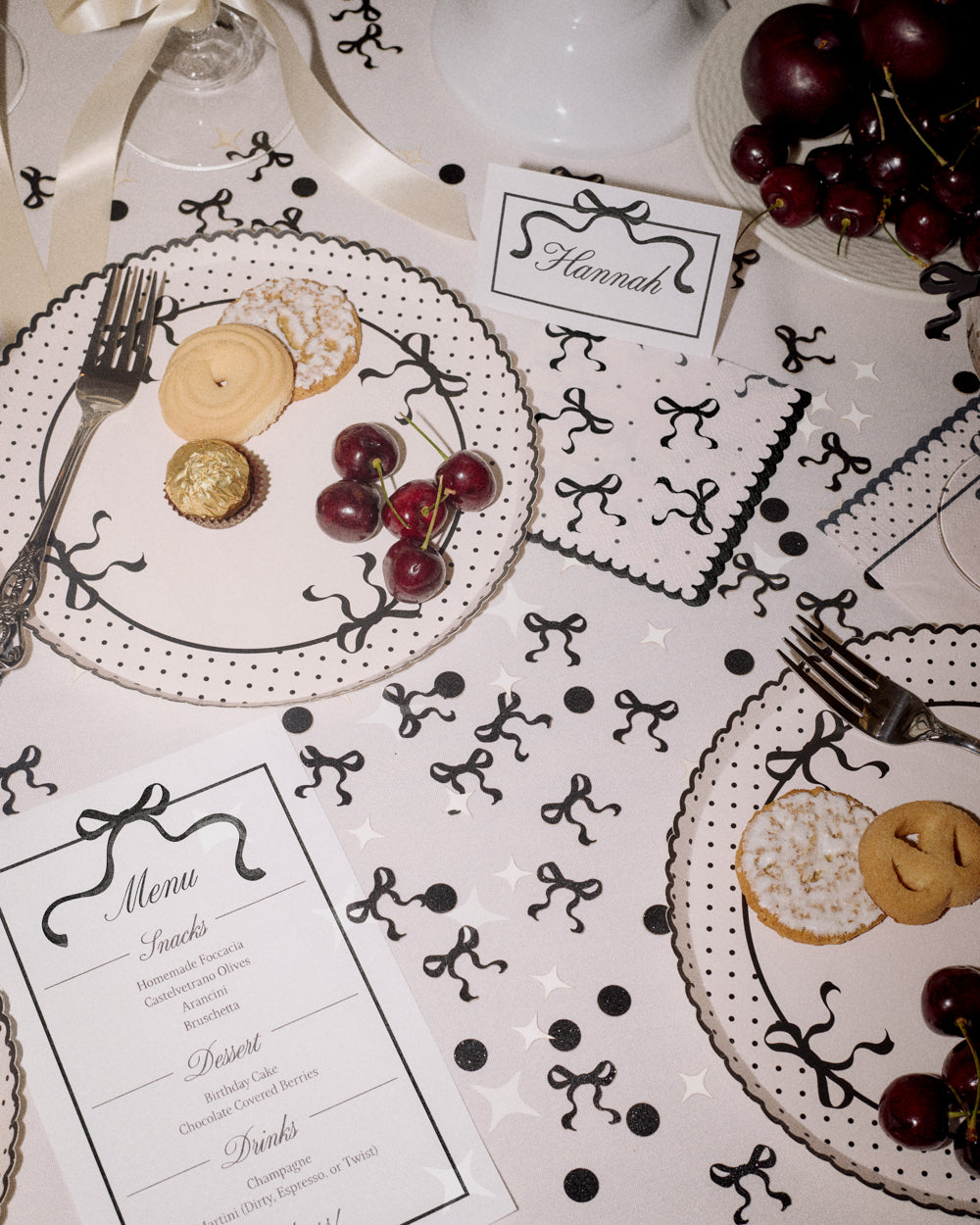 Little Black Bow Confetti - 200 pc glitter confetti