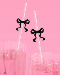 Little Black Bow Straws - 12 reusable straws