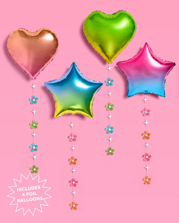 Rainbow Daydreamz Balloon Pack - 4 foil balloons