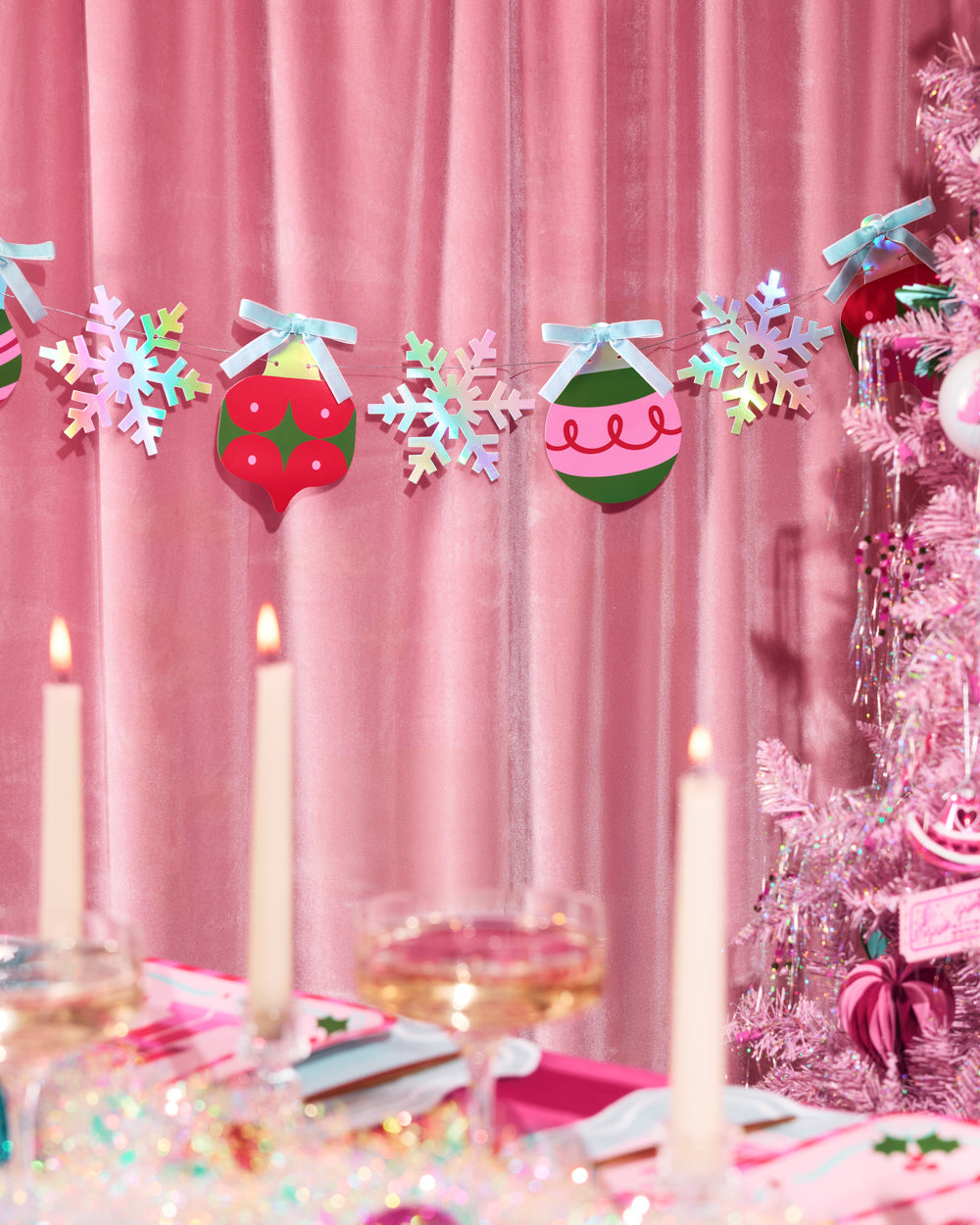 Ornament Snowflake Banner - iridescent foil banner