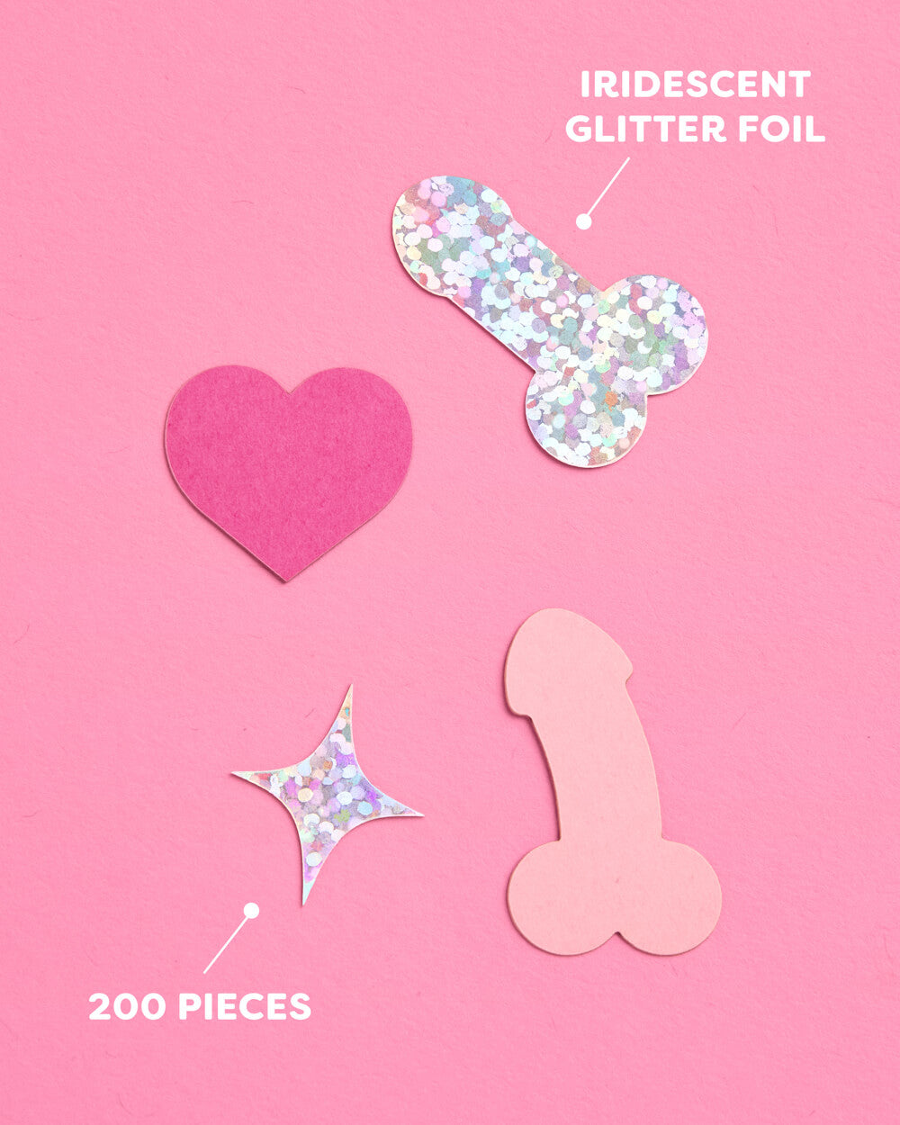 Penis Confetti - 200 pc pink + holographic confetti