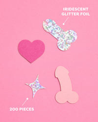 Penis Confetti - 200 pc pink + holographic confetti