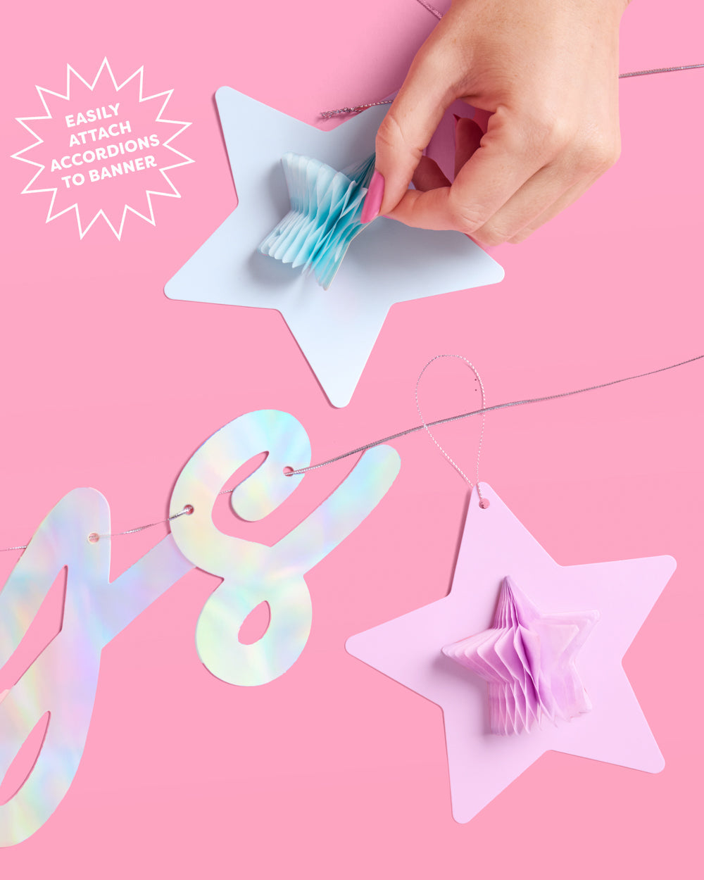 No Boys Allowed Banner - iridescent foil banner