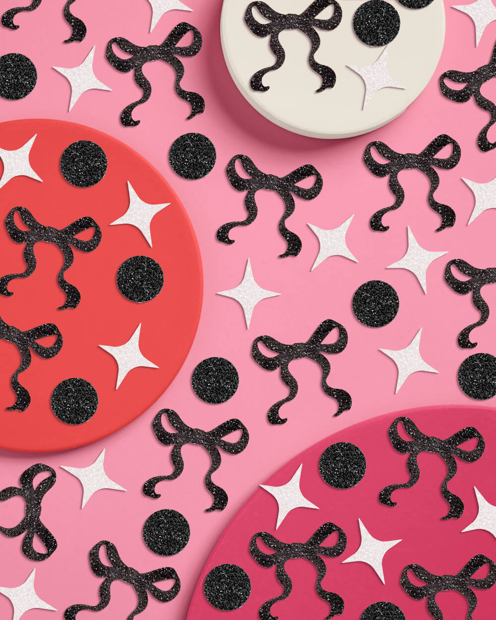 Little Black Bow Confetti - 200 pc glitter confetti