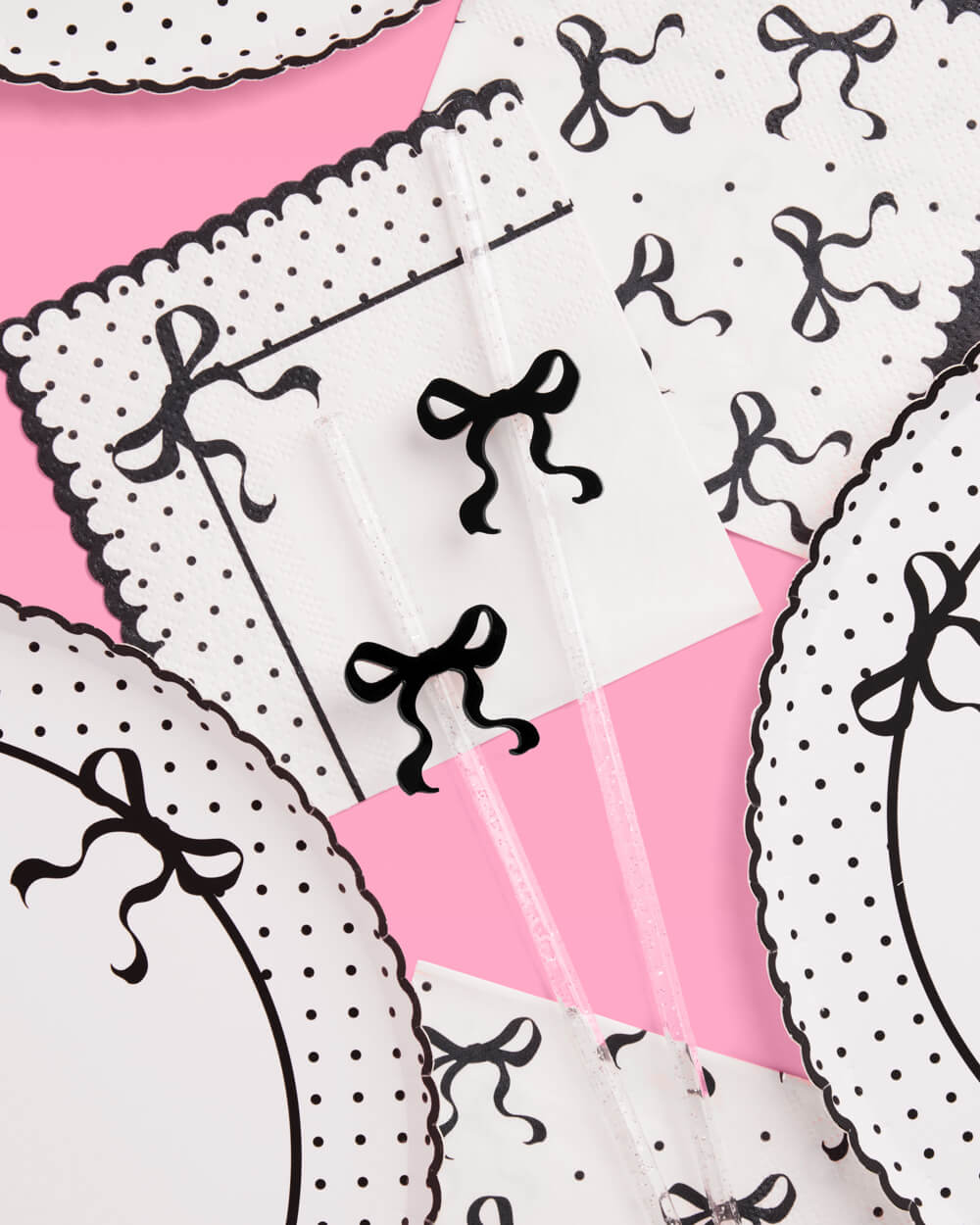 Little Black Bow Straws - 12 reusable straws