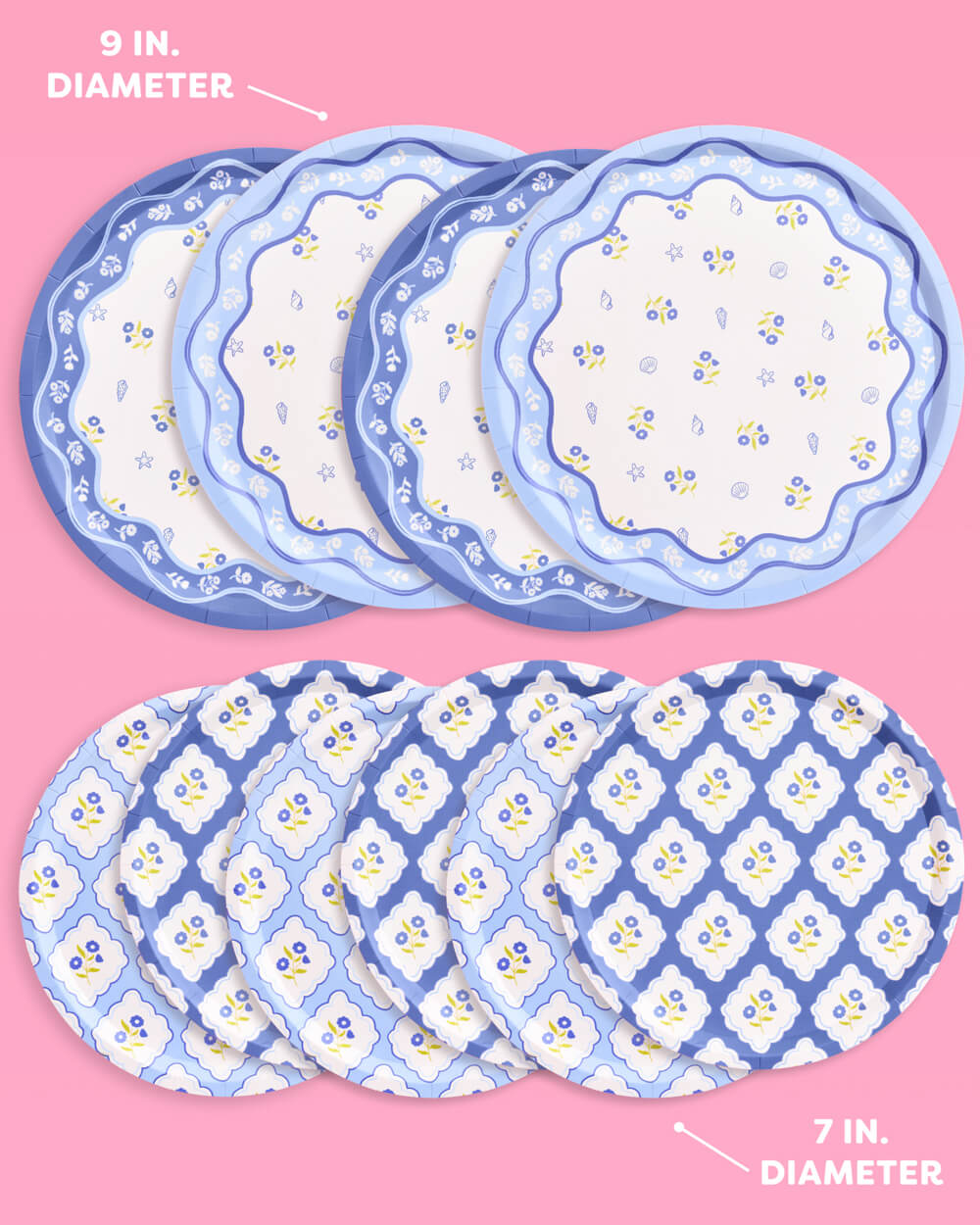 Coastal Plates - 32 paper plates, 2 sizes