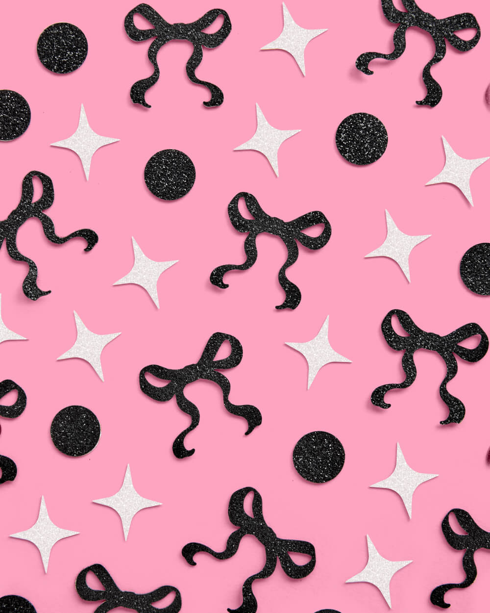 Little Black Bow Confetti - 200 pc glitter confetti