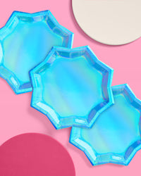 Blue Shimmer Plates - 25 paper plates