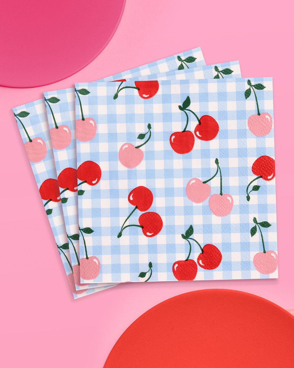 Cherry Tableware Bundle - paper plates, cups + napkins