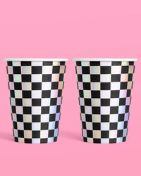 Checked Out Cups - 50 iridescent 12oz cups