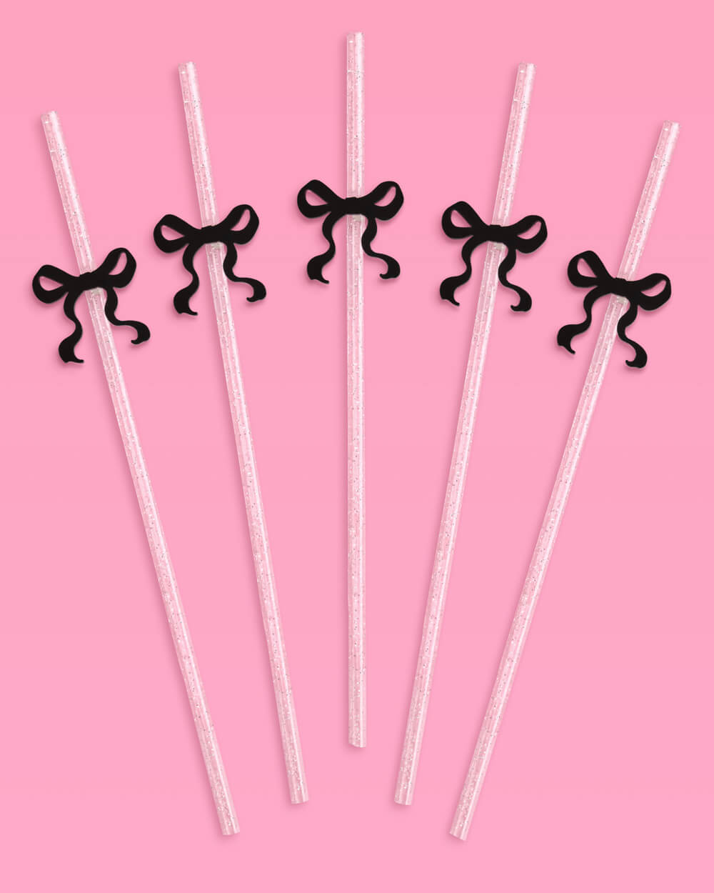 Little Black Bow Straws - 12 reusable straws